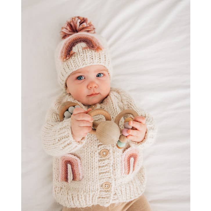 Mauve Rainbow Pocket Sweater for Babies & Toddlers
