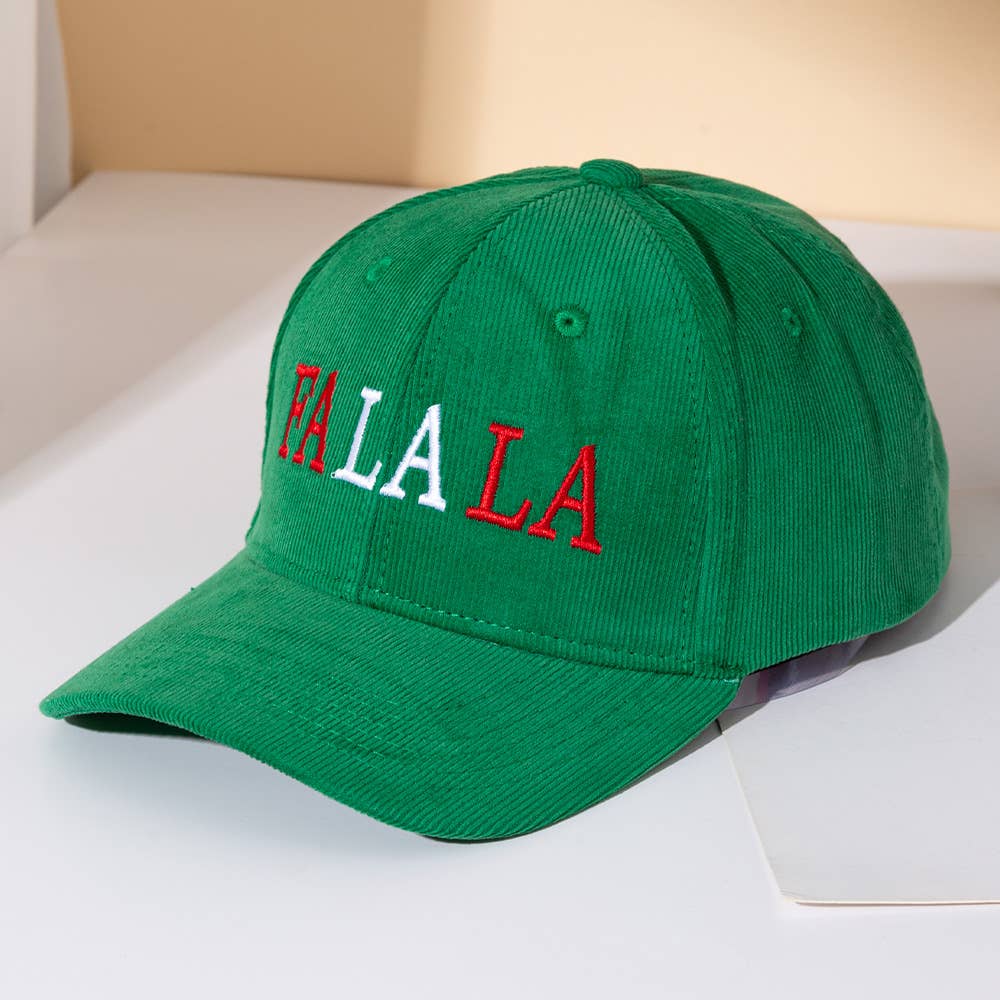 FA LA LA Message Embroidered Five Panel Canvas Snapback Baseball Cap