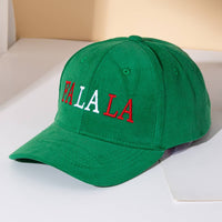 FA LA LA Message Embroidered Five Panel Canvas Snapback Baseball Cap
