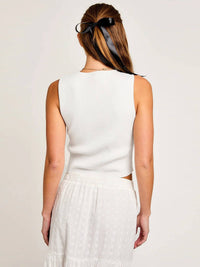 Bow Detail Vest in White