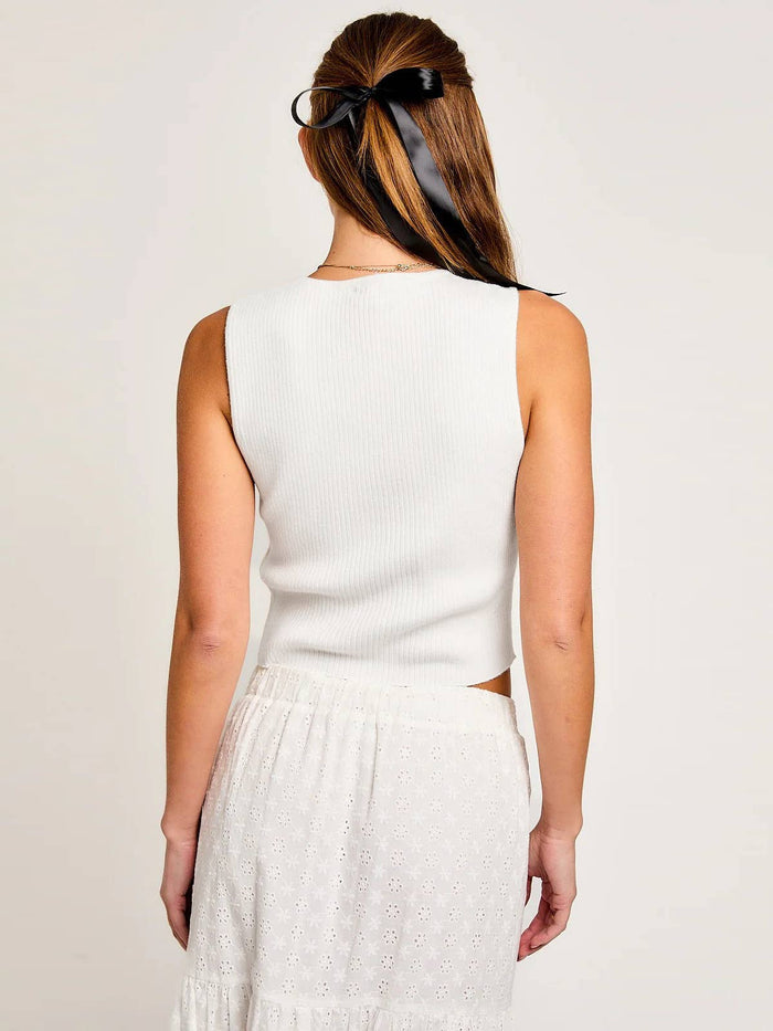 Bow Detail Vest in White