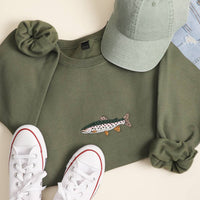 Rainbow Trout Fish Embroidered Heavyweight Sweatshirt
: SAND / XL
