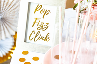 Watercolor Pink Florals & Gold Mimosa Bar Decoration Kit