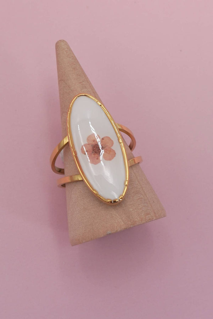 18K STAINLESS STEEL TARNISH FREE FLORAL RINGS