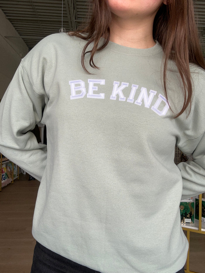 Be Kind Crewneck in Sage Green