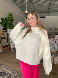 Maren Cable Knit Turtleneck Sweater
