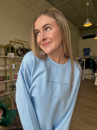 The Beach Is Self Care Sweatshirt in Blue