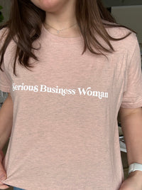 Serious Business Woman T-Shirt in Heather Prism Peach
