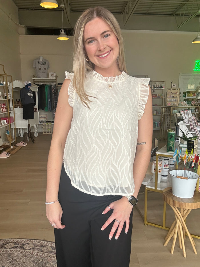 Ready To Ruffle Blouse in Cream