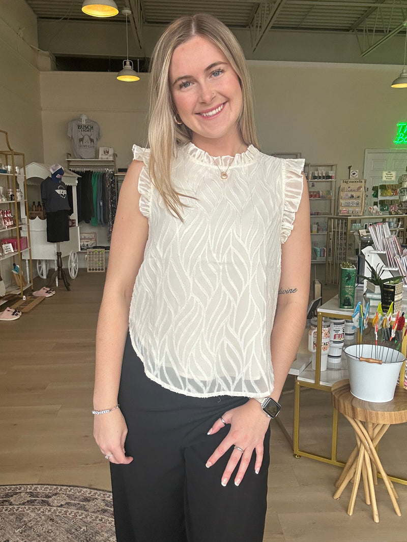 Ready To Ruffle Blouse in Cream