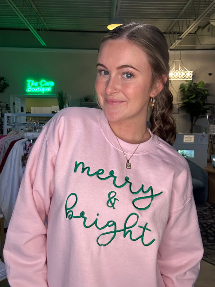 Merry and Bright Pink Delight Crewneck Sweatshirt