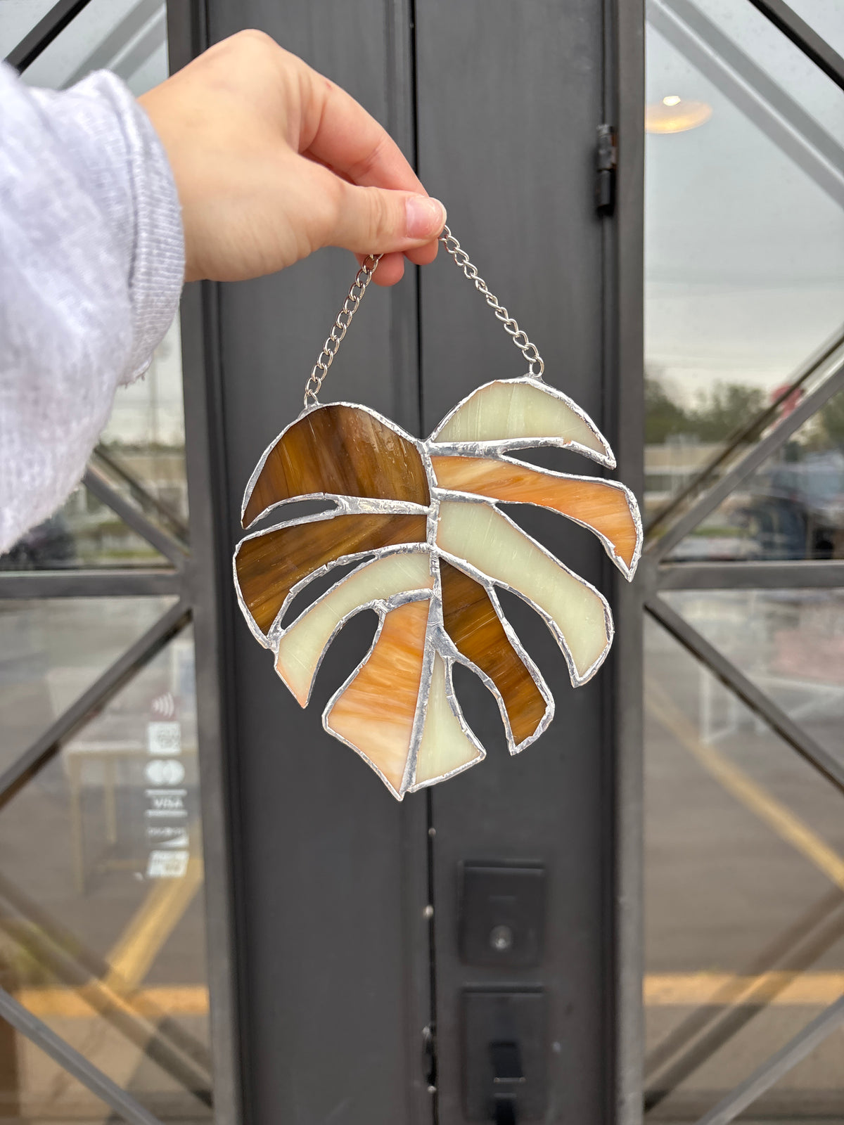 CMI Hanging Stained Glass Leaf
