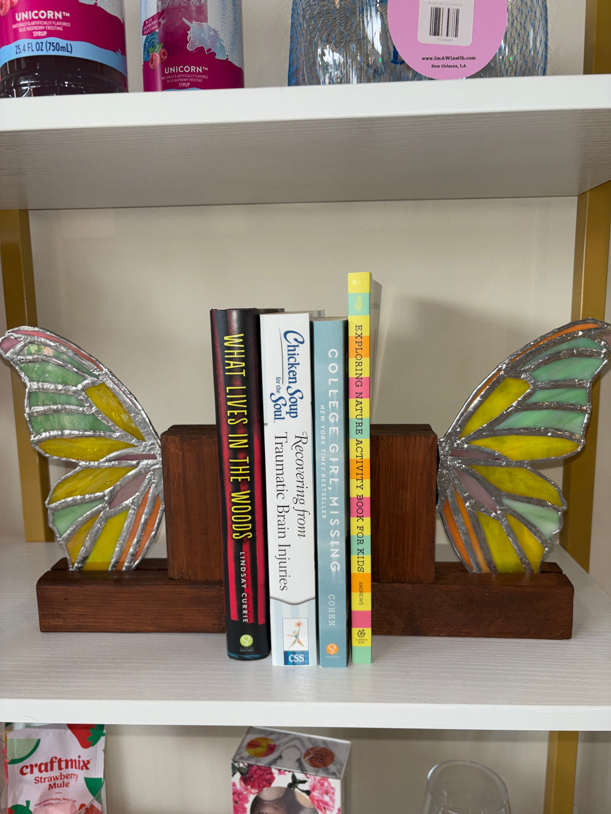 CMI Stained Glass Butterfly Wing Bookends