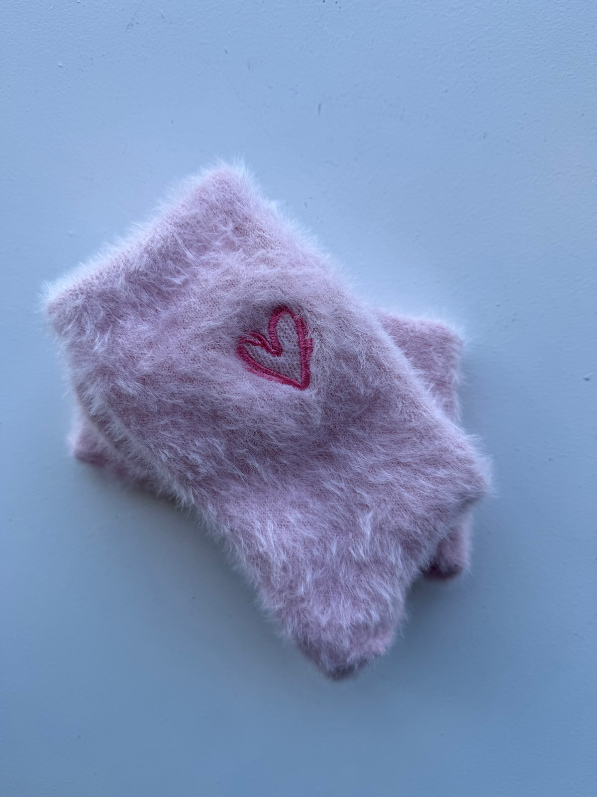 Heart Embroidered Socks in Pink