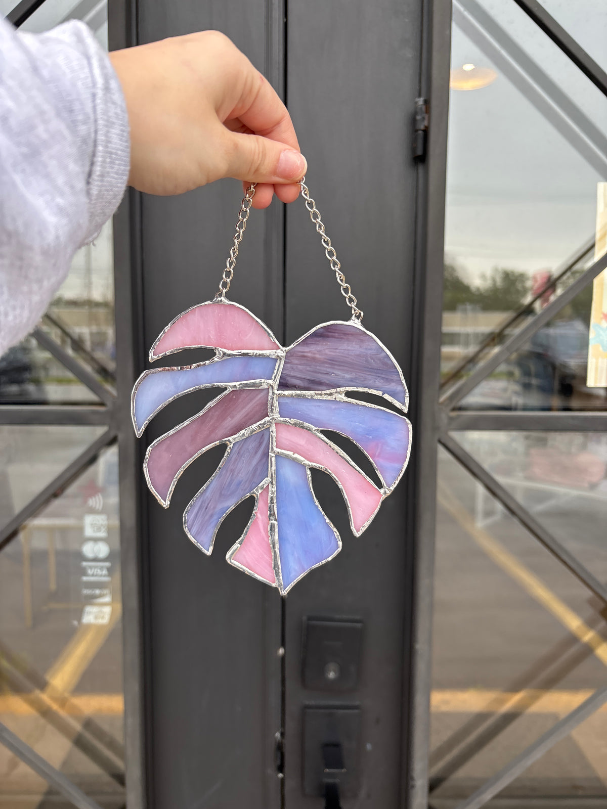 CMI Hanging Stained Glass Leaf