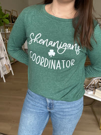 Shenanigans Coordinator Long Sleeve Tee in Green
