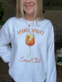 Aperol Spritz Social Club Crewneck in White