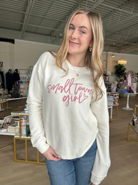 Small Town Girl Vintage Crewneck in White