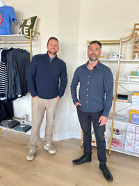 Navy Men's Quarter Zip Up Mock Turtle Neck Sweater