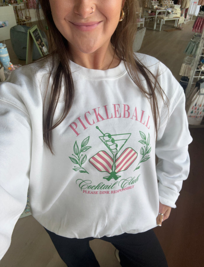 Pickleball Crewneck in White