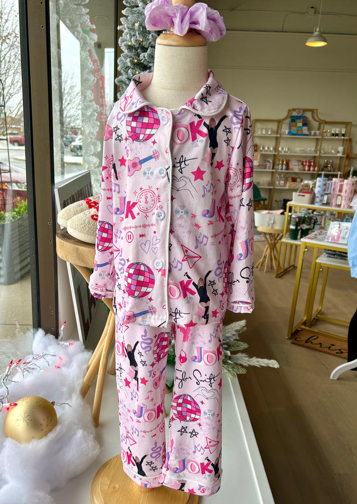Swiftie Youth Pajamas in Pink and Purple