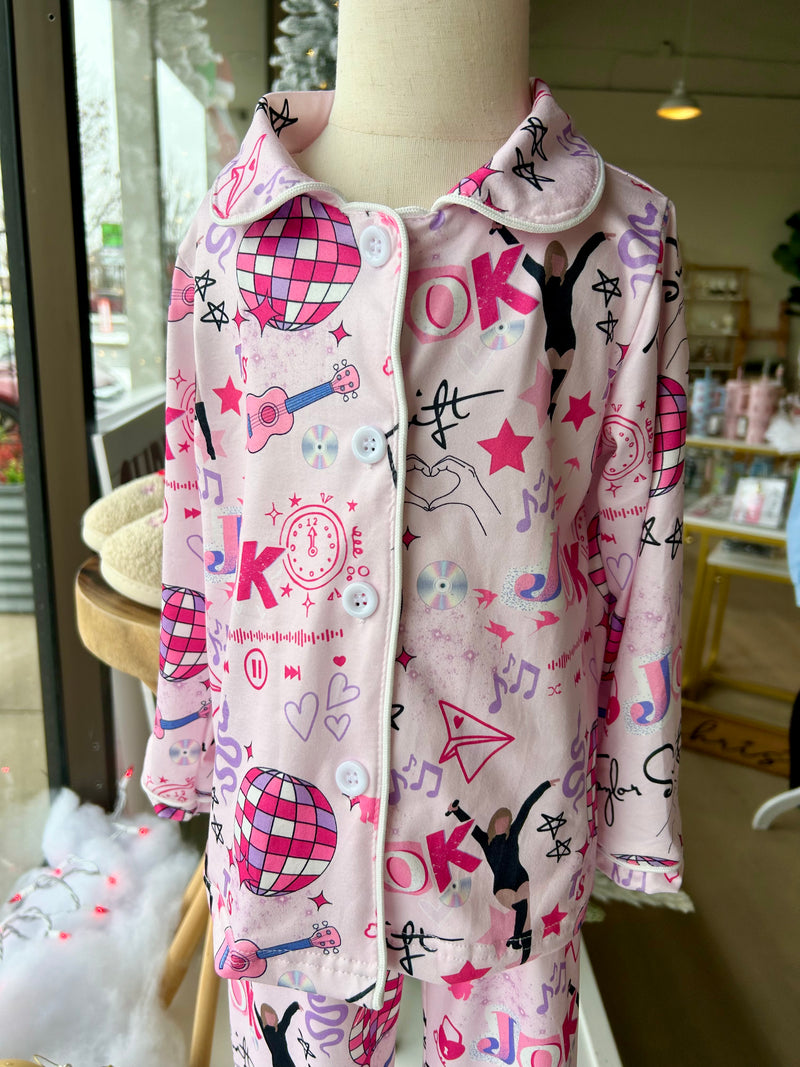 Swiftie Youth Pajamas in Pink and Purple