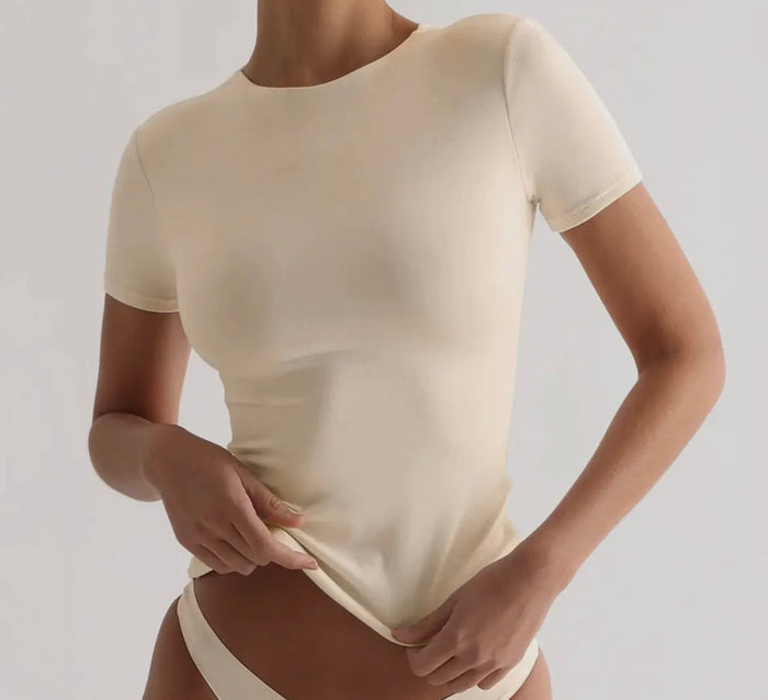 Basic Butter Soft T-Shirt in Apricot