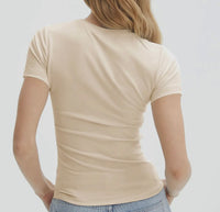 Basic Butter Soft T-Shirt in Apricot
