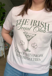 The Irish Social Club Tee in Soft Pink