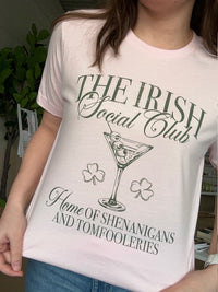 The Irish Social Club Tee in Soft Pink