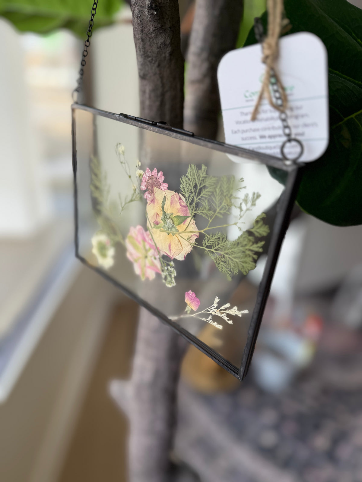 Hanging dried flower decor