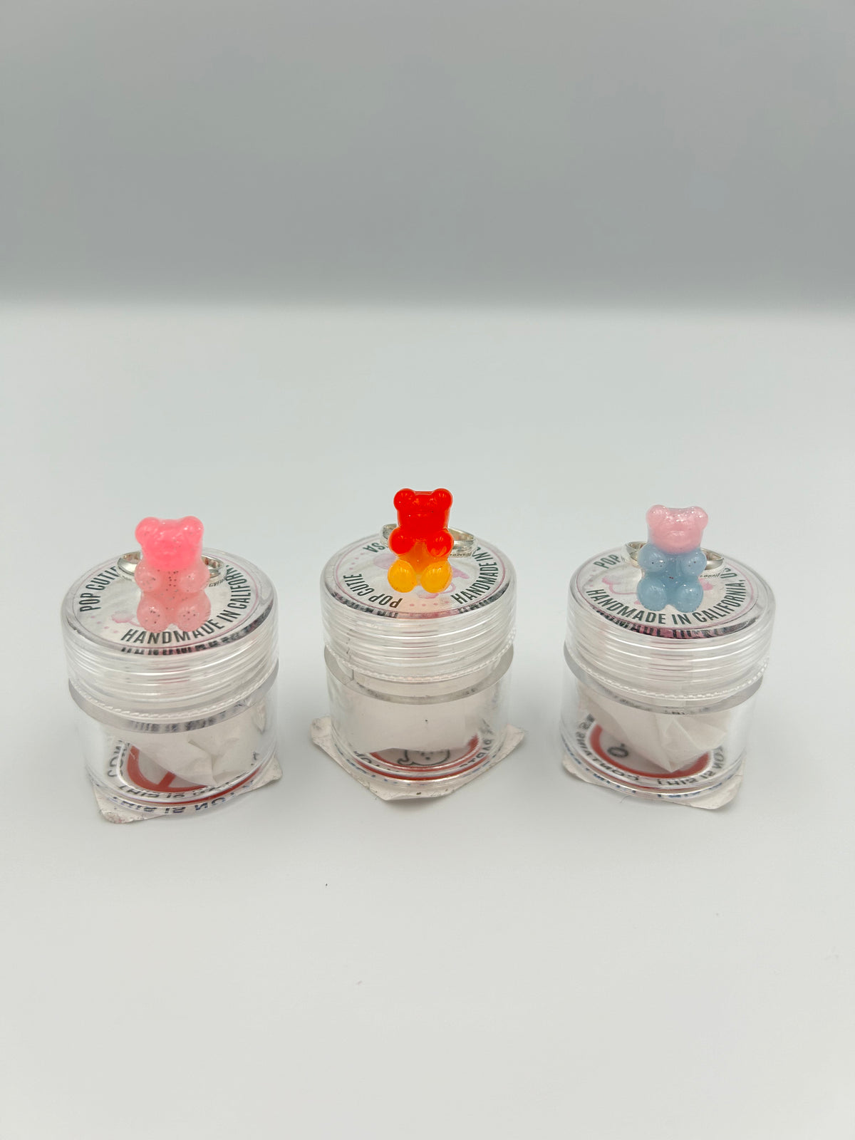 Pop Cutie Colorful Gummy Bear Kids Rings