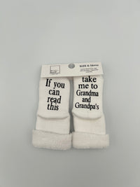 Take Me to Grandma and Grandpas Baby Socks