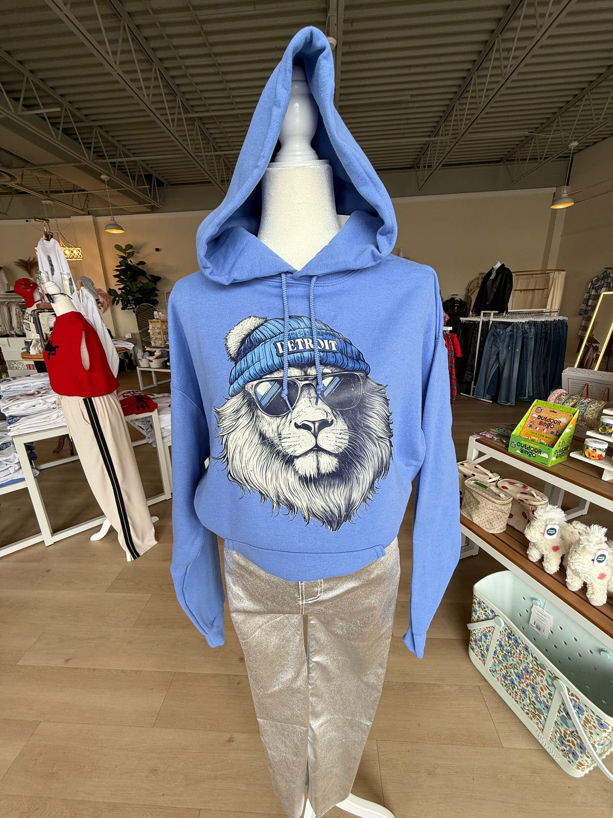 Detroit Lions Graphic Hoodie in Periwinkle Blue