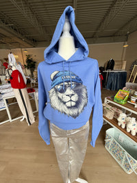 Detroit Lions Graphic Hoodie in Periwinkle Blue