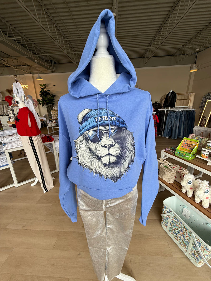 Detroit Lions Graphic Hoodie in Periwinkle Blue