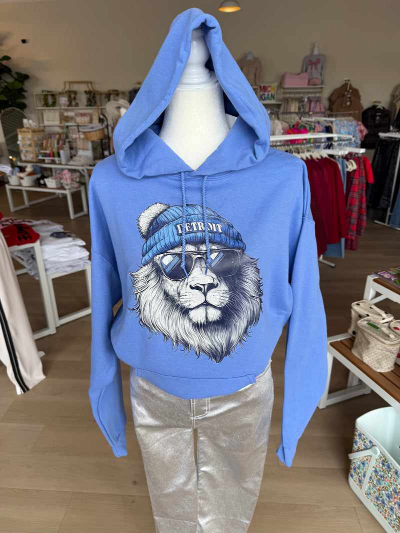 Detroit Lions Graphic Hoodie in Periwinkle Blue