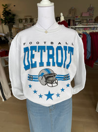 Detroit Lions Star Design Crewneck in White