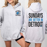 Sundays Are Better In Detroit Graphic Hoodie in Gray