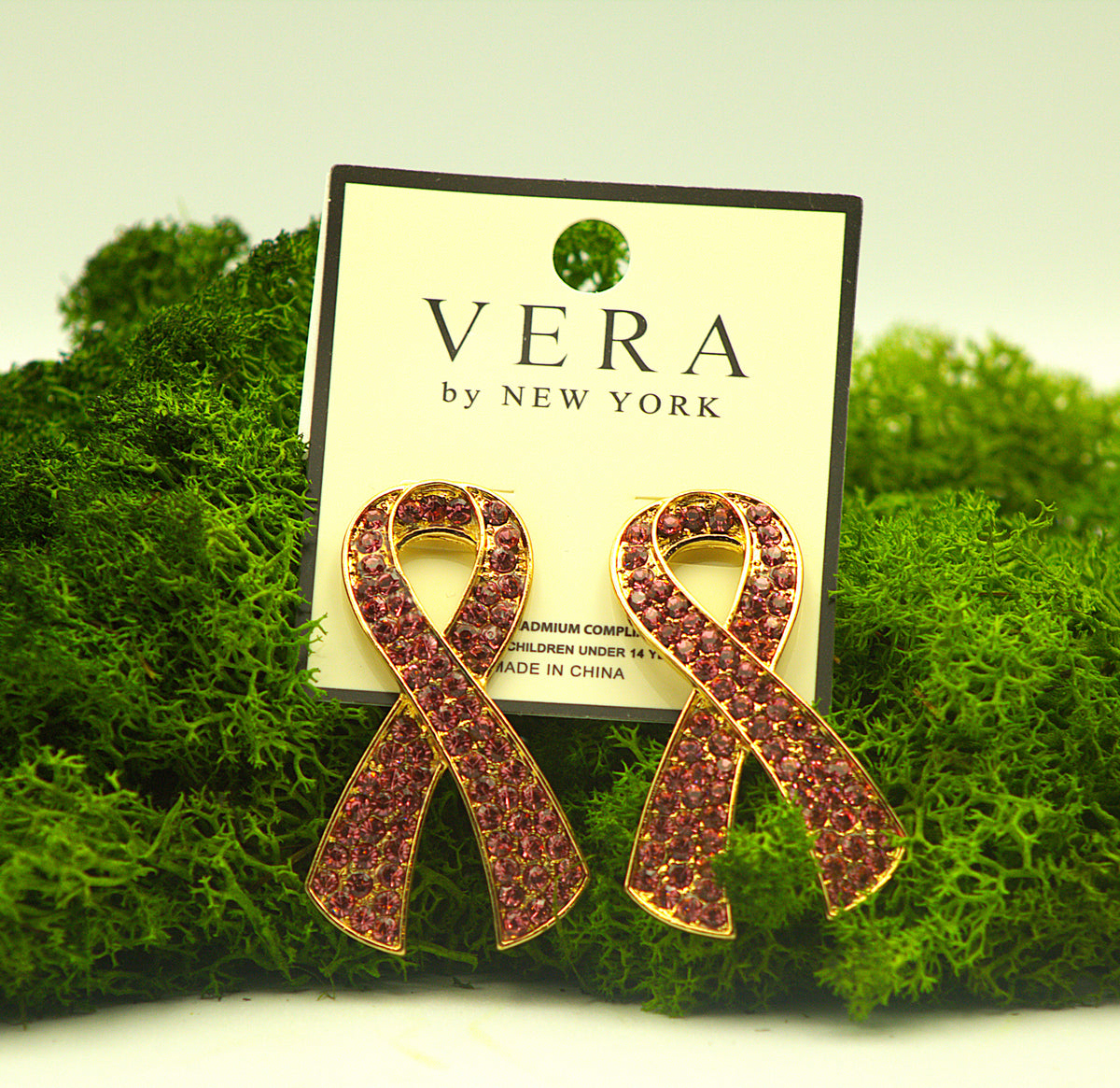Breast Cancer Awareness Ribbon Earrings