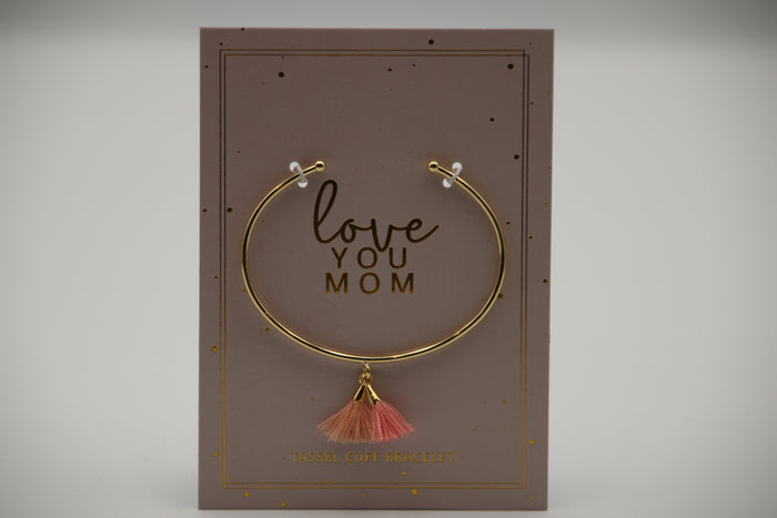 Tassel Cuff Bracelet - Love You Mom