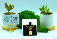 R Initial Necklace with Paperclip Chain: 18k Gold Plated