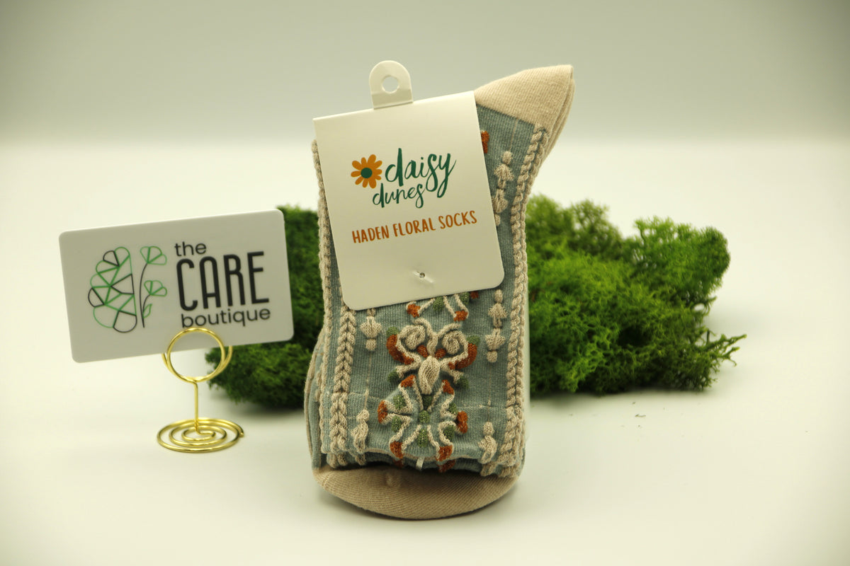 Haden Floral Socks: Sage