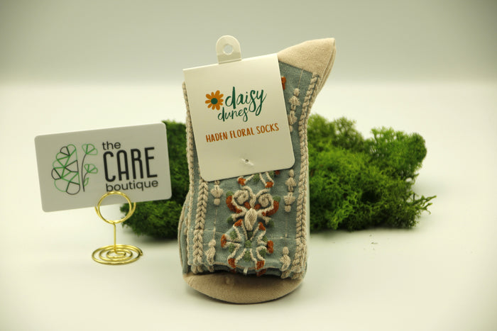 Haden Floral Socks: Sage