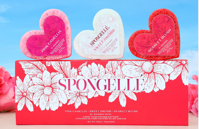 Spongelle Body Wash Infused Buffer Sampler: Pink Camellia, Sweet Orchid, Scarlet Blush