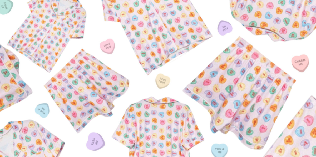 Multicolored Candy Hearts PJ Set