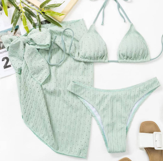 Sky Blue Sexy Bikini: 3 piece set