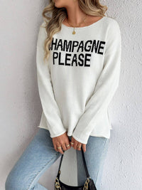 Champagne Please Slit Sweater
