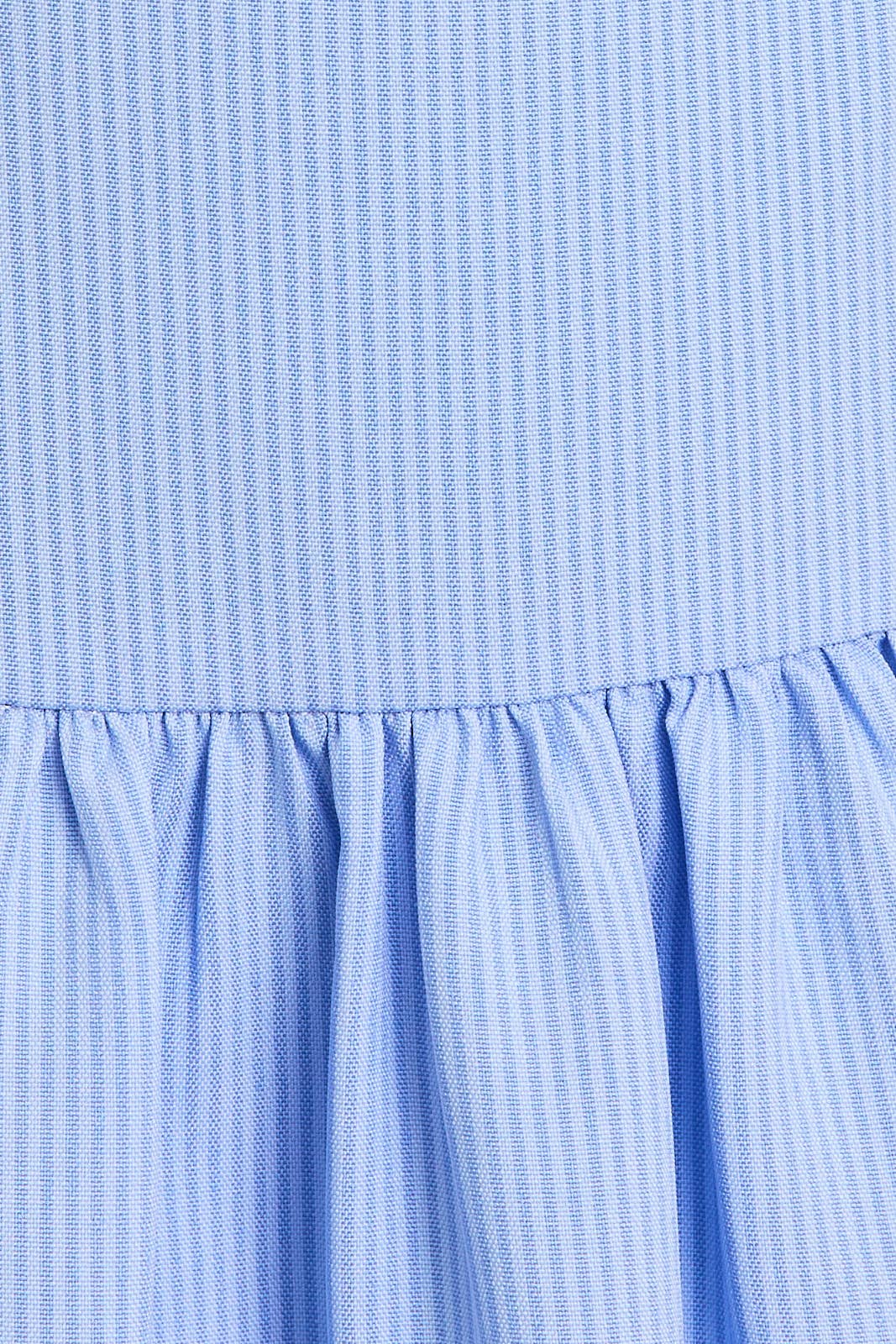 Halter Neck Midi Dress in Light Blue Stripe