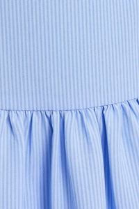 Halter Neck Midi Dress in Light Blue Stripe